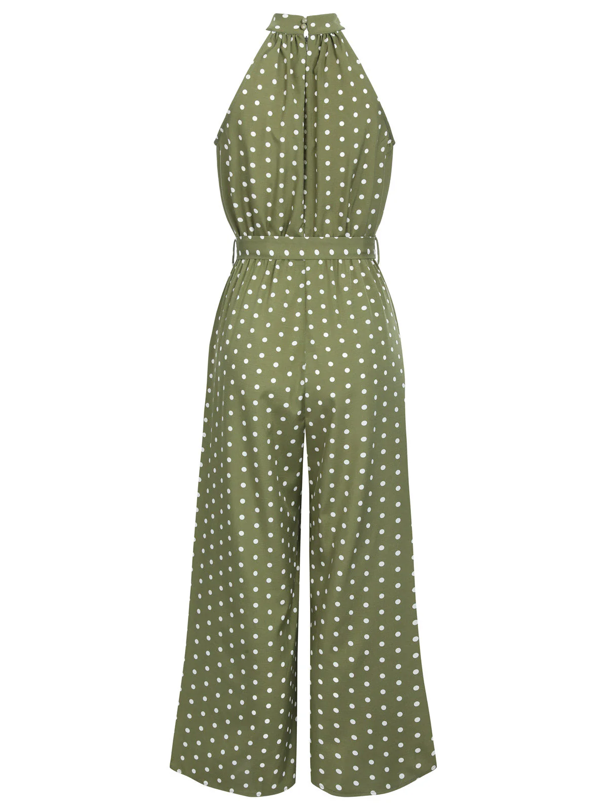 1930s Polka Dot Belt Jumpsuit - Image 7
