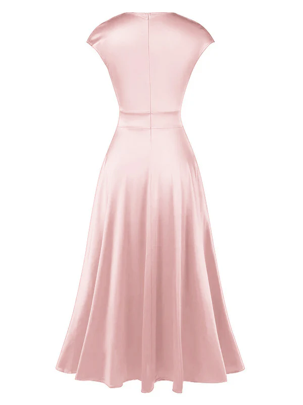 [Pre-Sale] 1930s Solid Deep V-Neck Satin Dress - Image 11