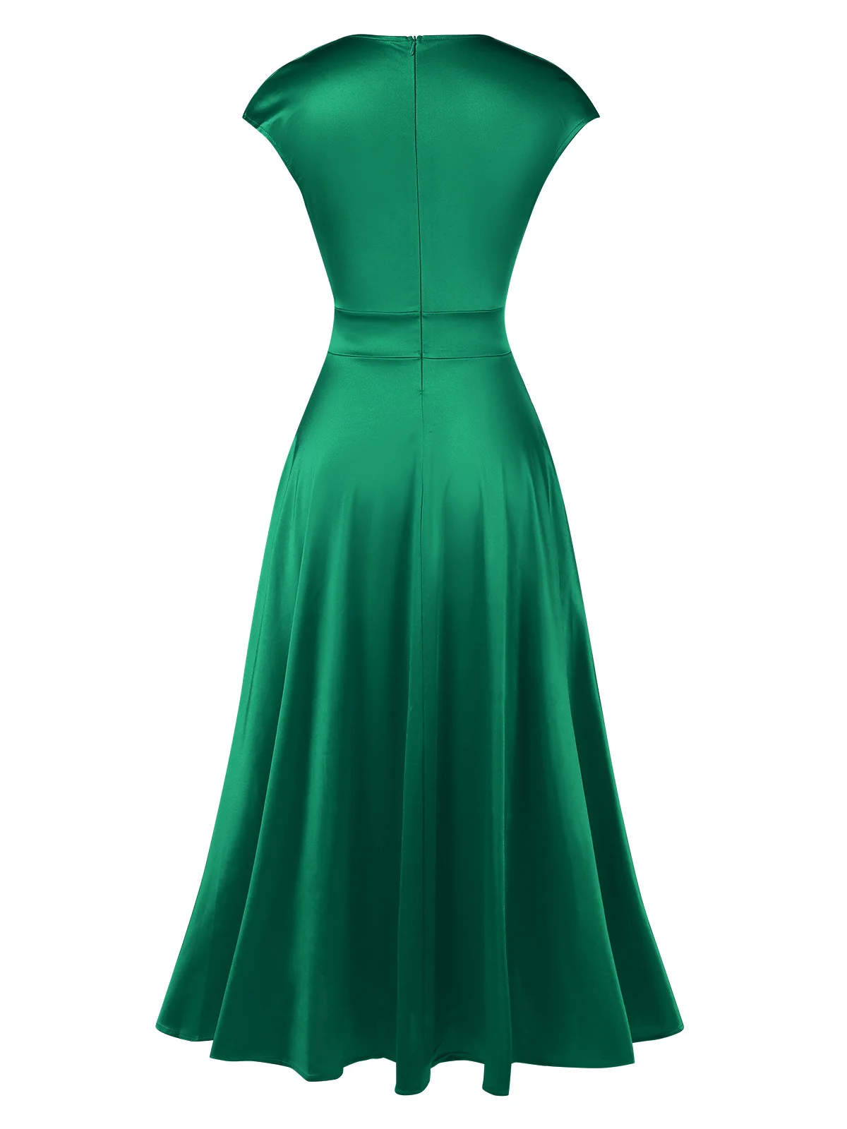 [Pre-Sale] 1930s Solid Deep V-Neck Satin Dress - Image 7