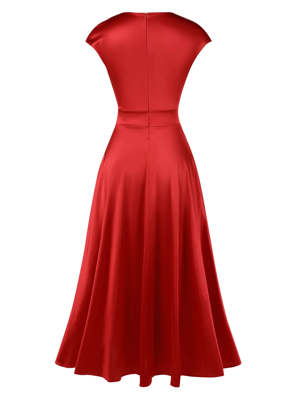 [Pre-Sale] 1930s Solid Deep V-Neck Satin Dress - Image 3