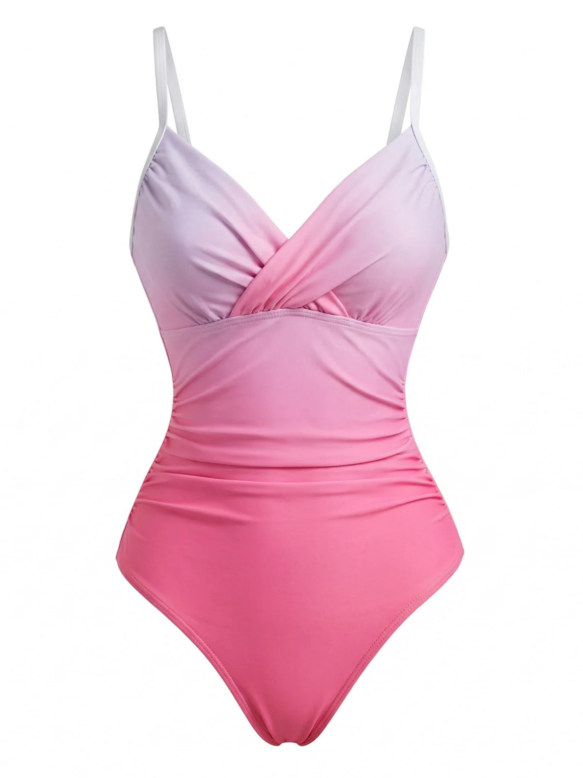 1940s Crisscross Gradient One-Piece Swimsuit - Image 3