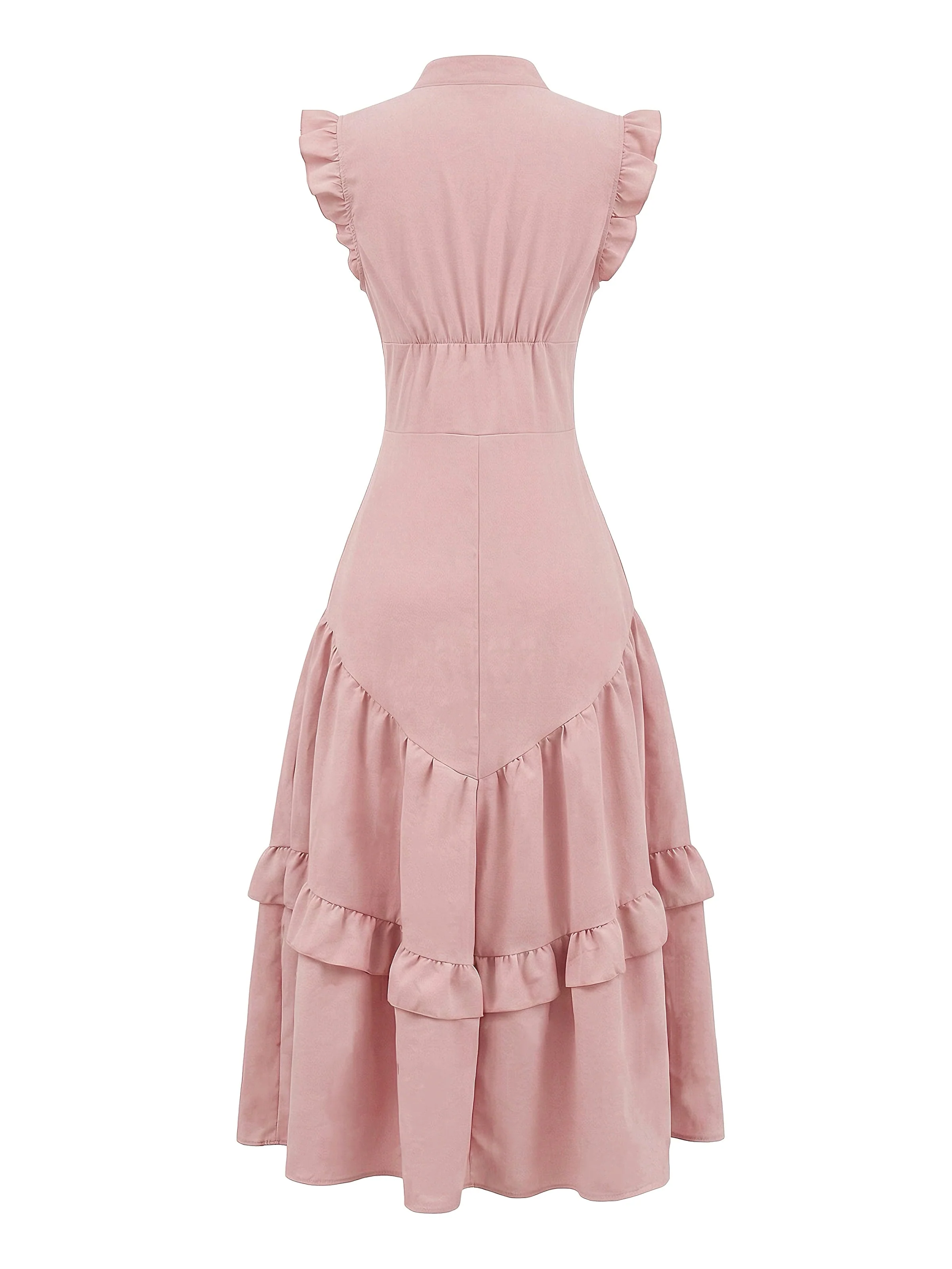 Dark Pink 1950s Cotton Linen Sleeveless Swing Dress - Image 2