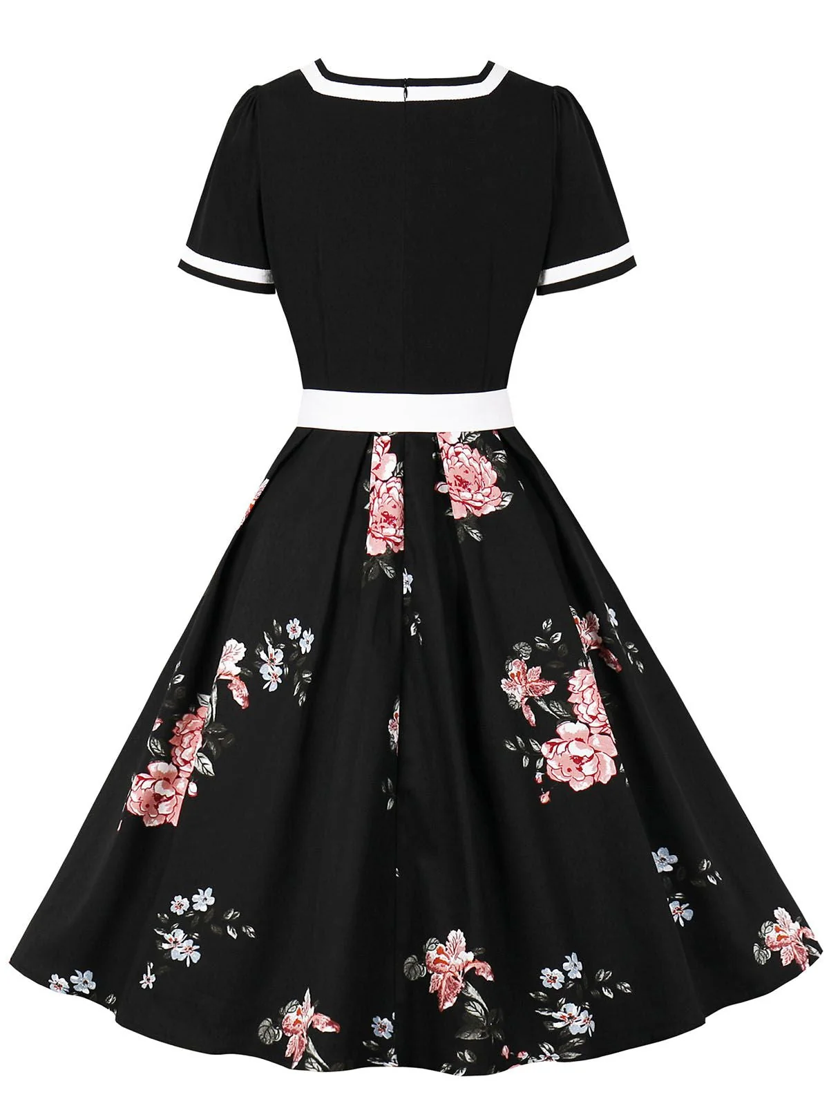 1950s Floral Patchwork Swing Dress - Image 8