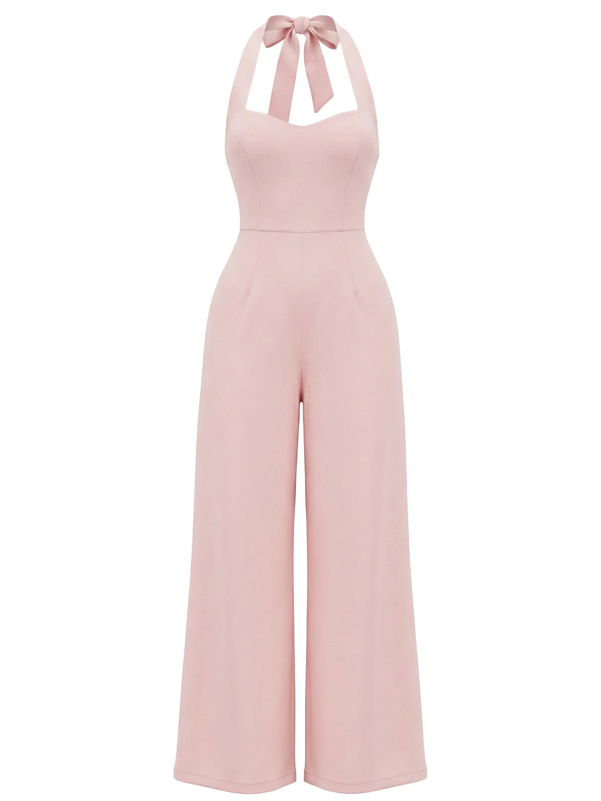 1950s Halter Backless Sleeveless Minimalist Jumpsuit - Image 2