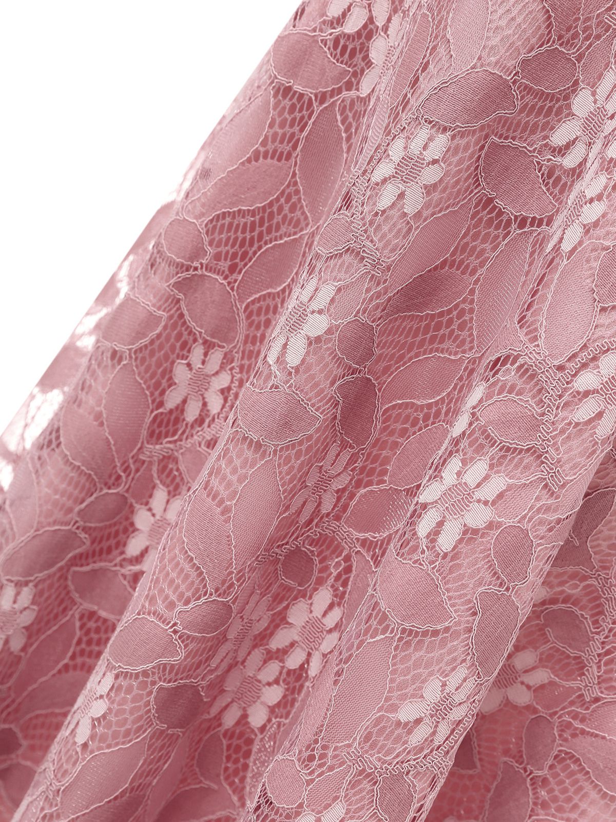 1950s Lace Cold Shoulder Ruffle Dress - Image 15