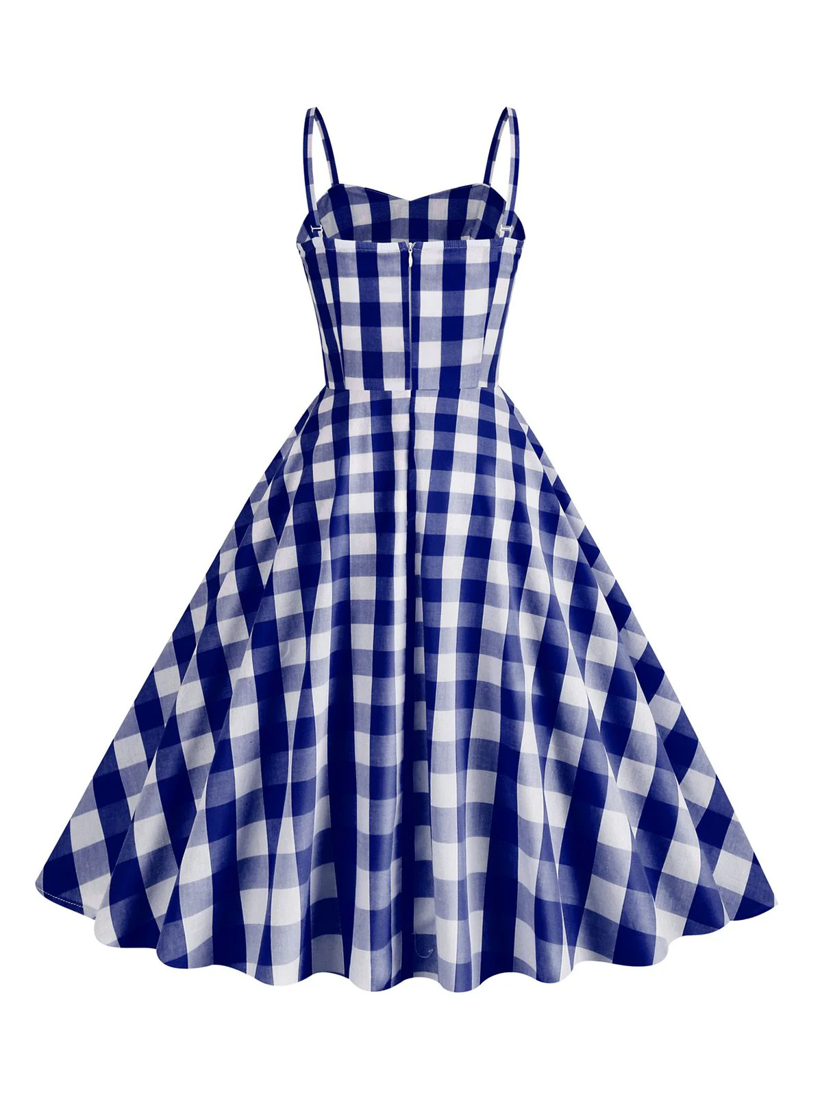 1950s Plaid Strap Swing Dress - Image 13