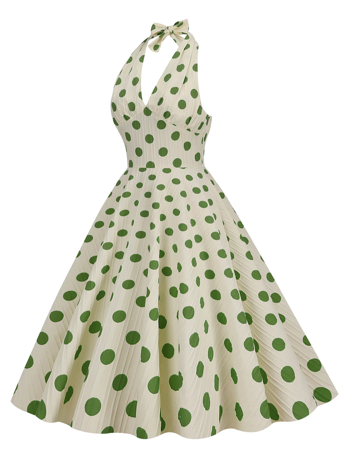 1950s Polka Dot Halter Swing Dress - Image 2
