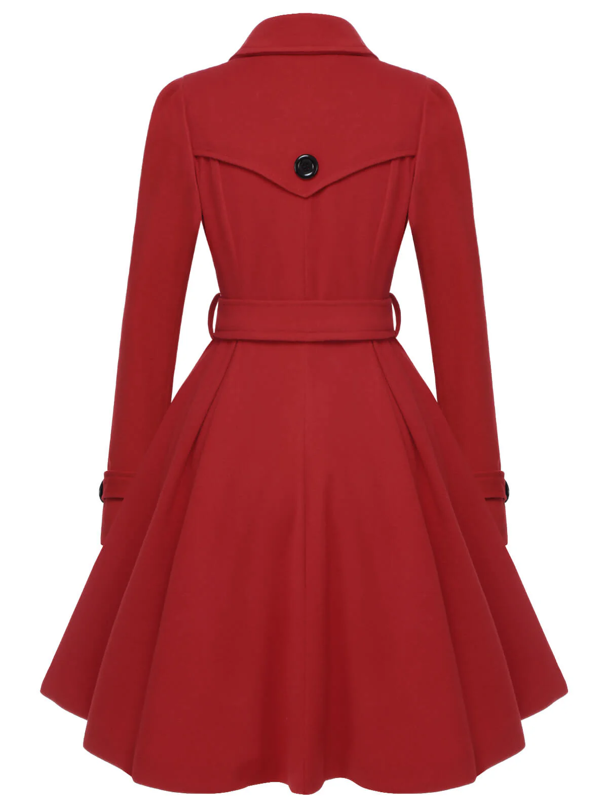 1950s Solid Color Lapel Slim Coat - Image 11