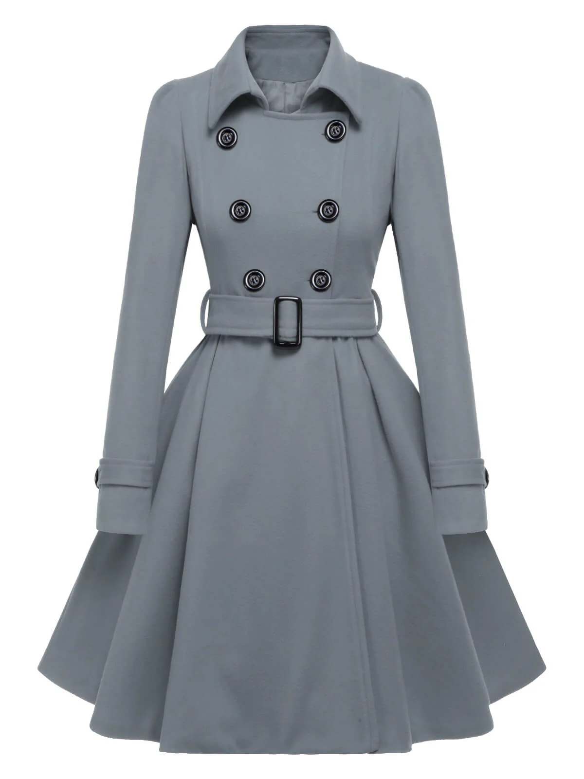 1950s Solid Color Lapel Slim Coat - Image 15