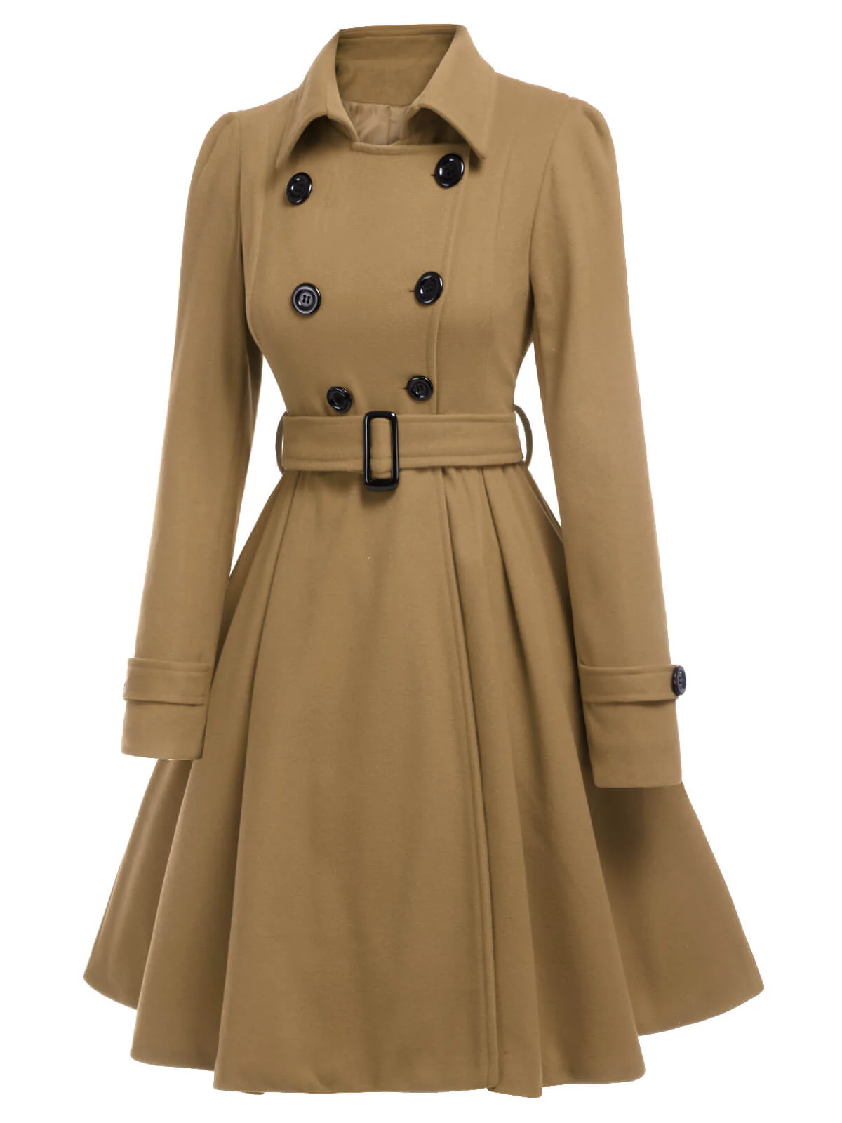 1950s Solid Color Lapel Slim Coat - Image 21