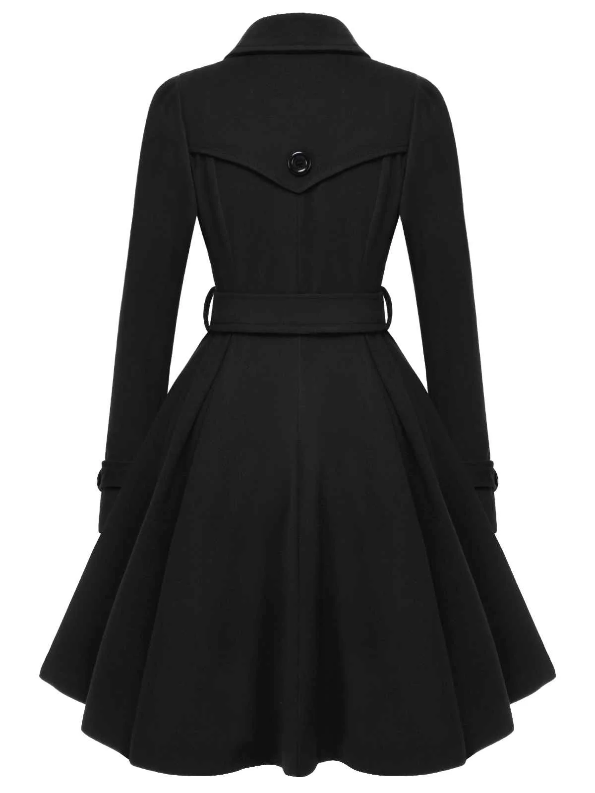1950s Solid Color Lapel Slim Coat - Image 4
