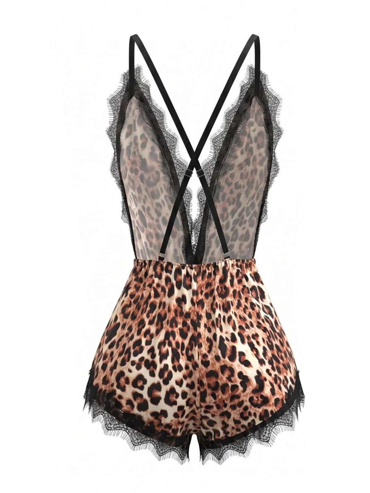 1950s Spaghetti Strap Leopard Lace Sleepwear - Image 2
