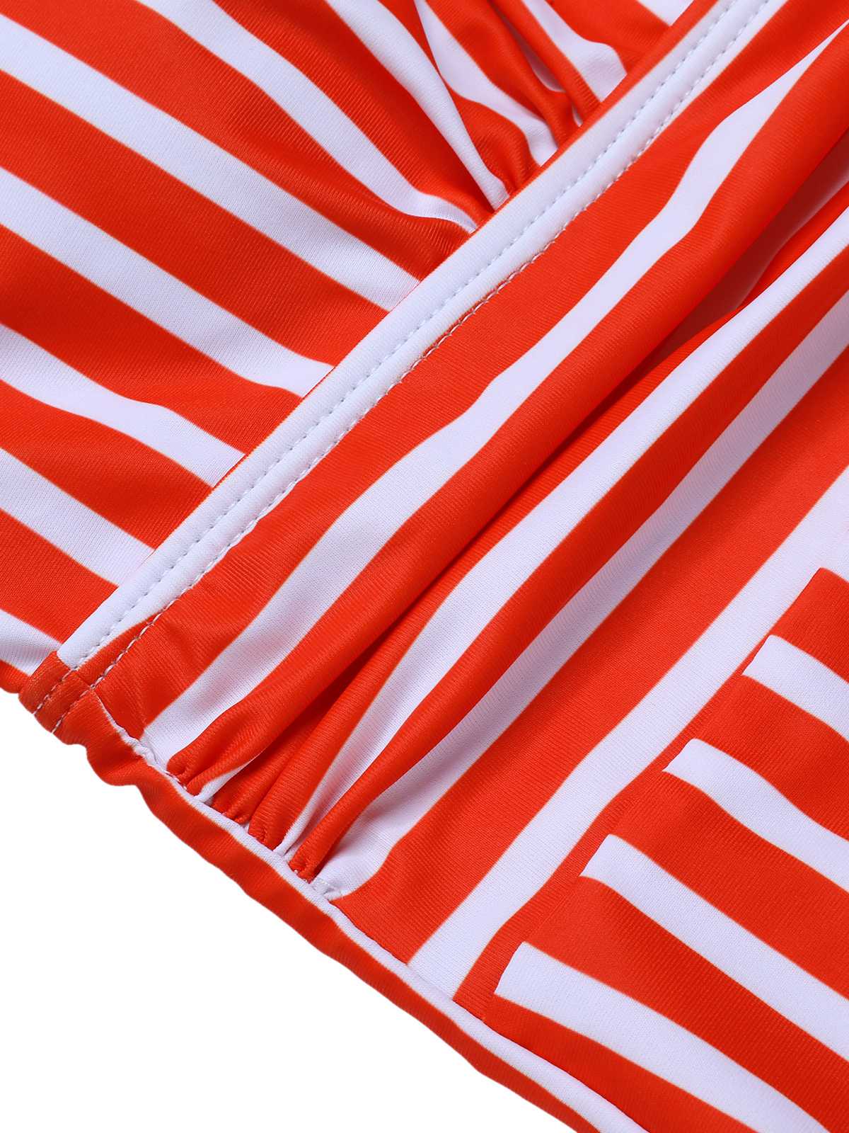 1950s Stripes Spaghetti Strap One-Piece Swimsuit - Image 9