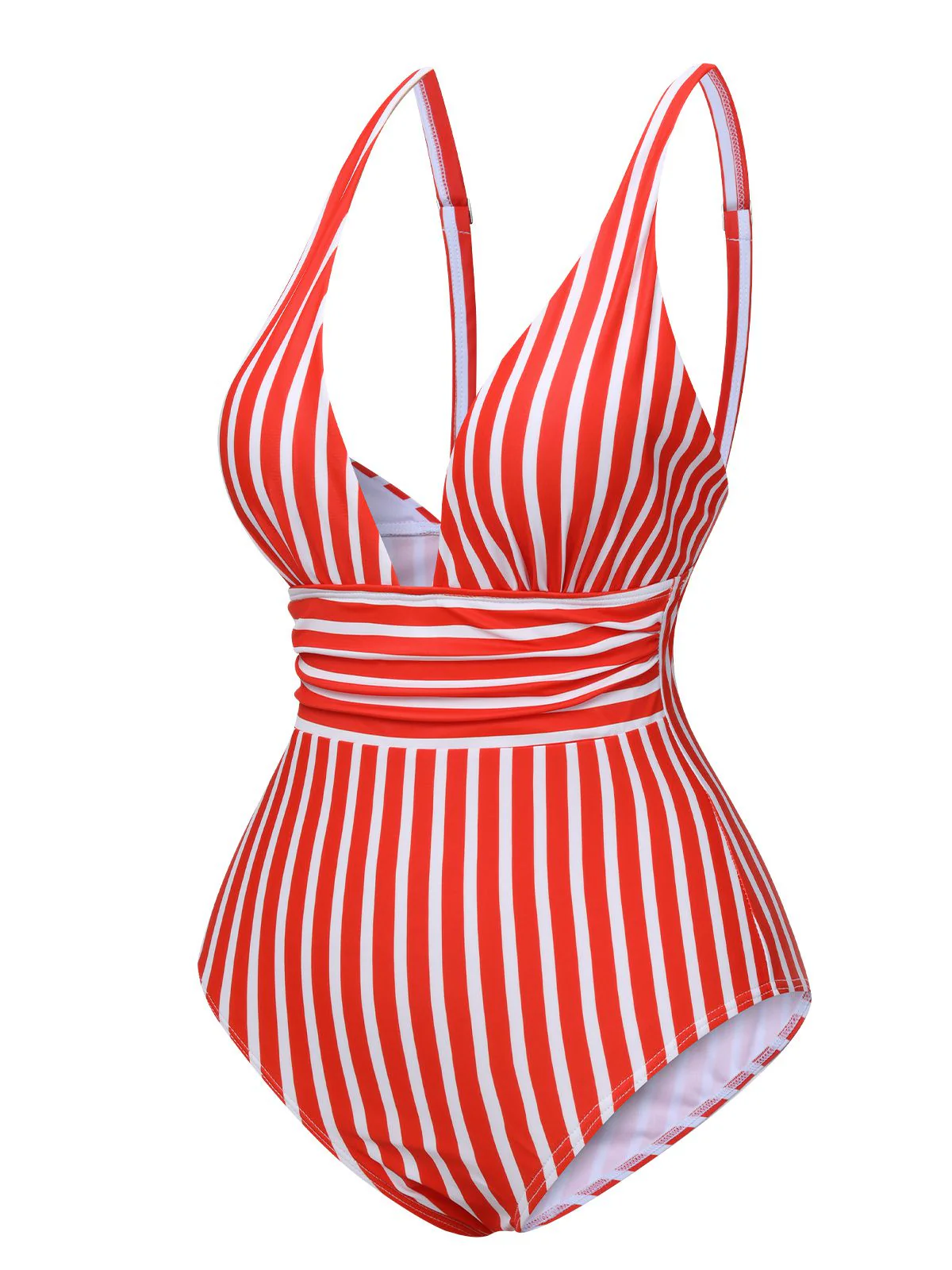 1950s Stripes Spaghetti Strap One-Piece Swimsuit - Image 4