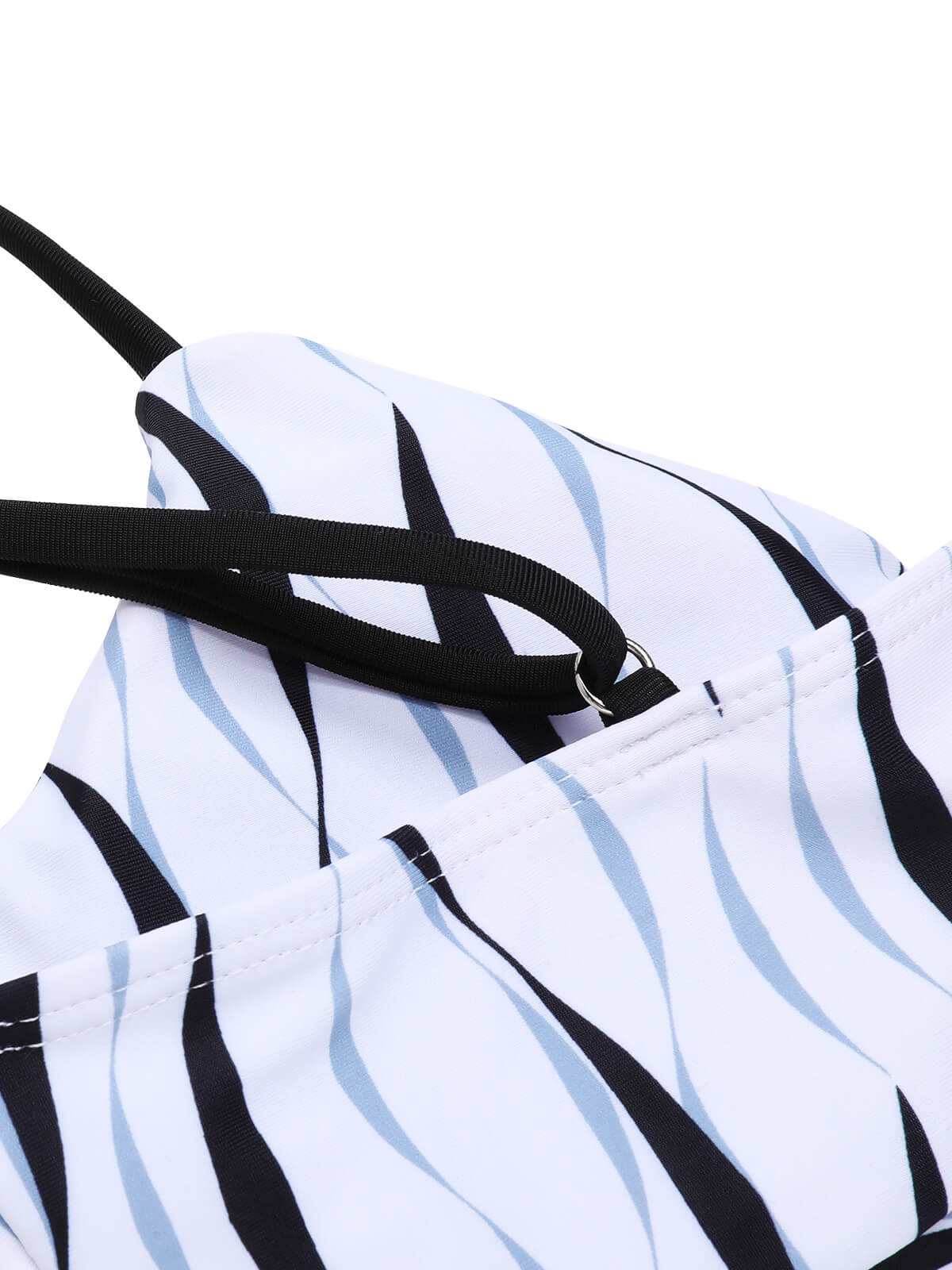 1950s Water Ripple Patchwork Strap Swimsuit - Image 5