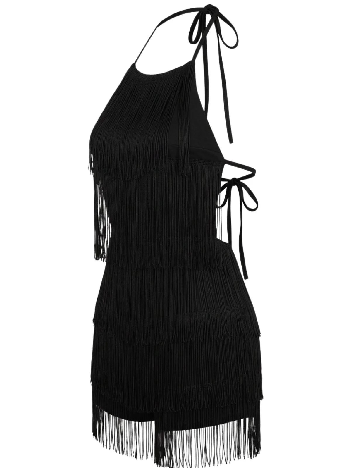 1960s Halter Fringe Backless Romper - Image 6