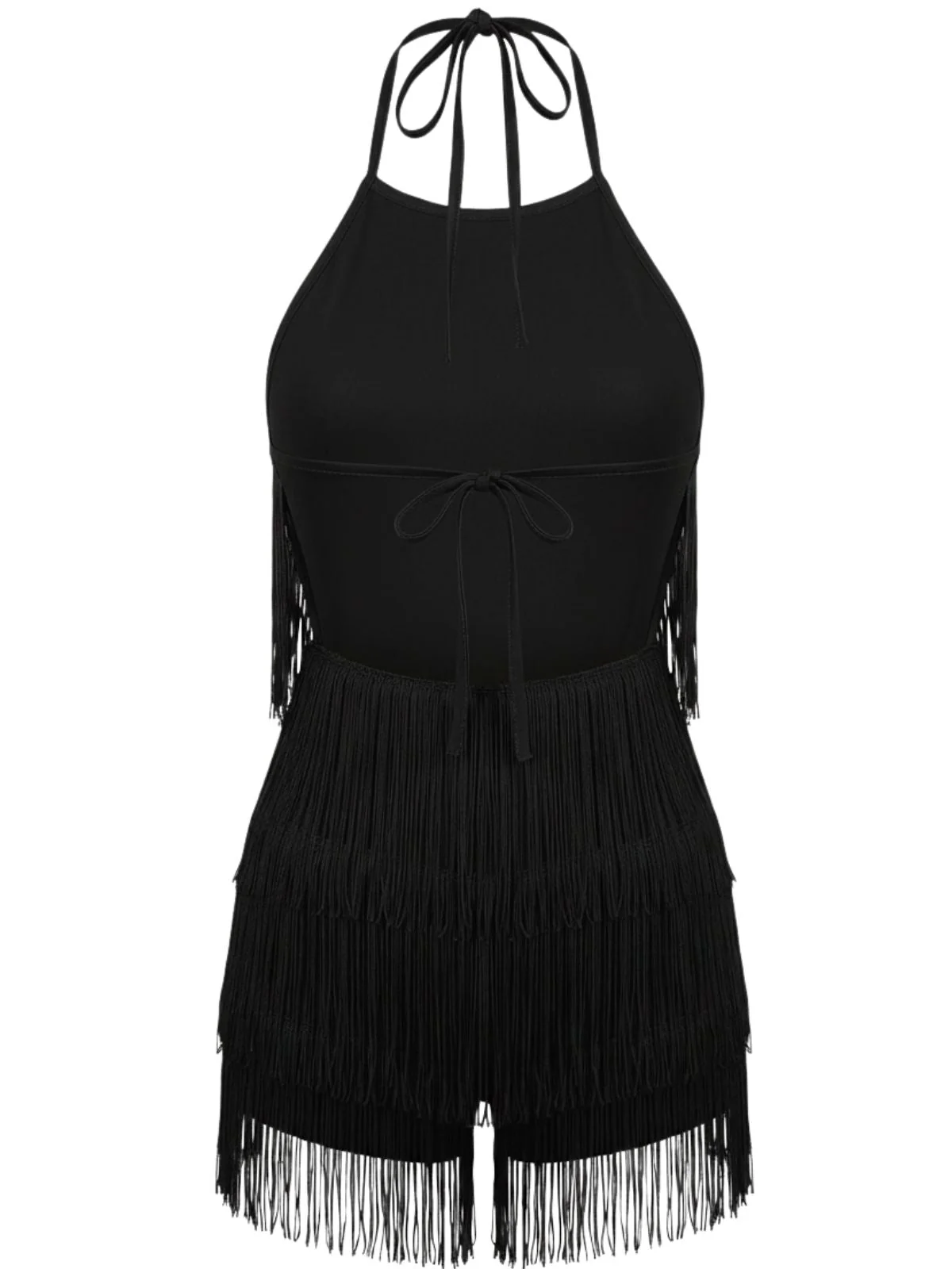 1960s Halter Fringe Backless Romper - Image 7