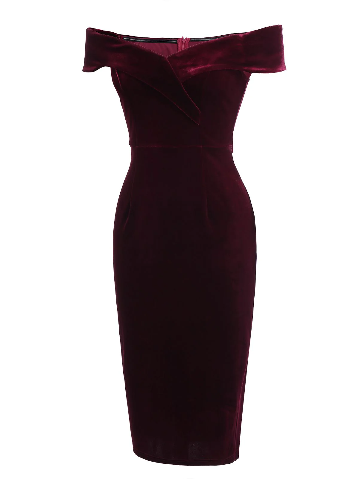 [Pre-Sale] 1960s Off Shoulder Velvet Bodycon Dress - Image 17
