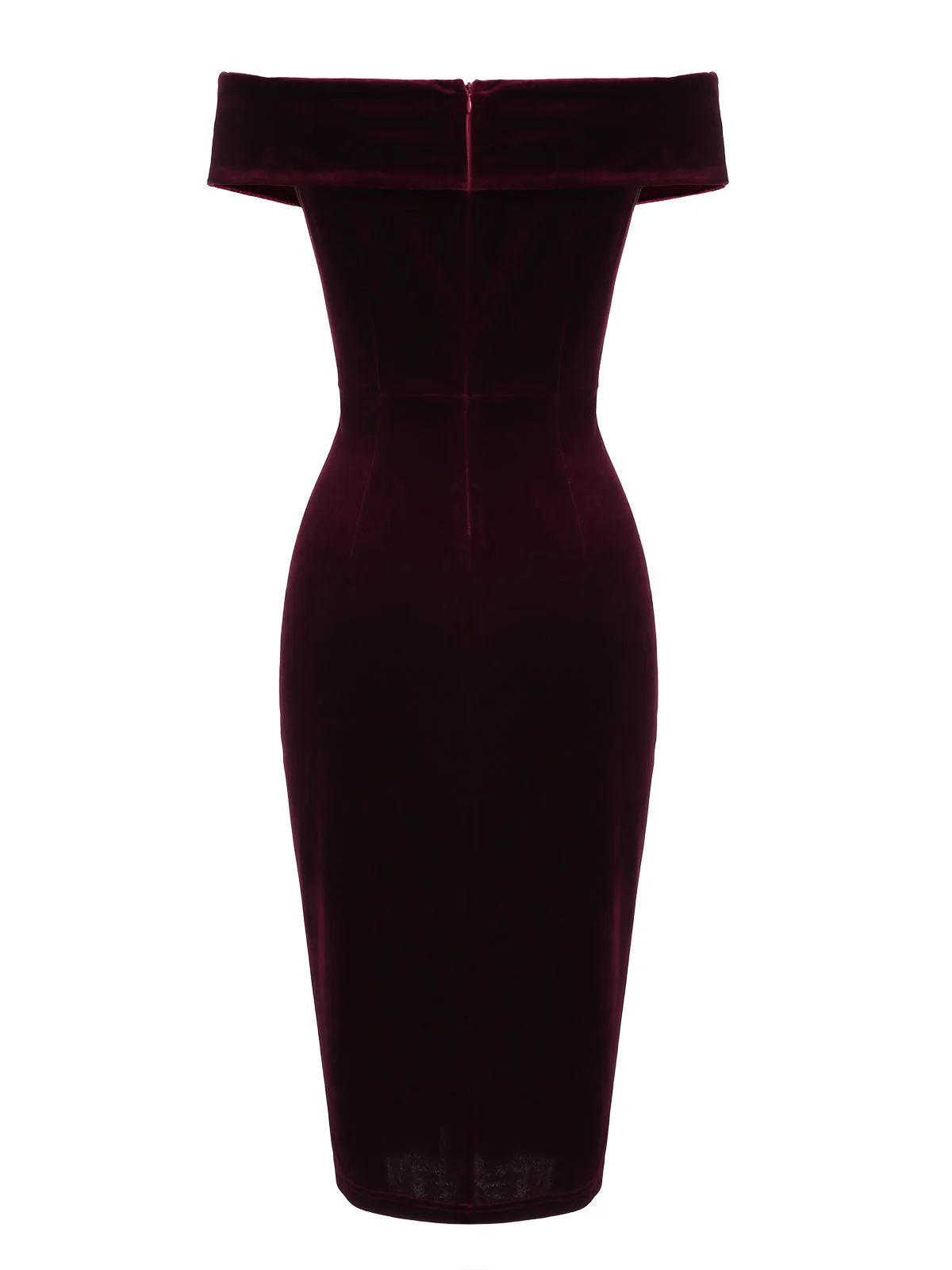 [Pre-Sale] 1960s Off Shoulder Velvet Bodycon Dress - Image 18