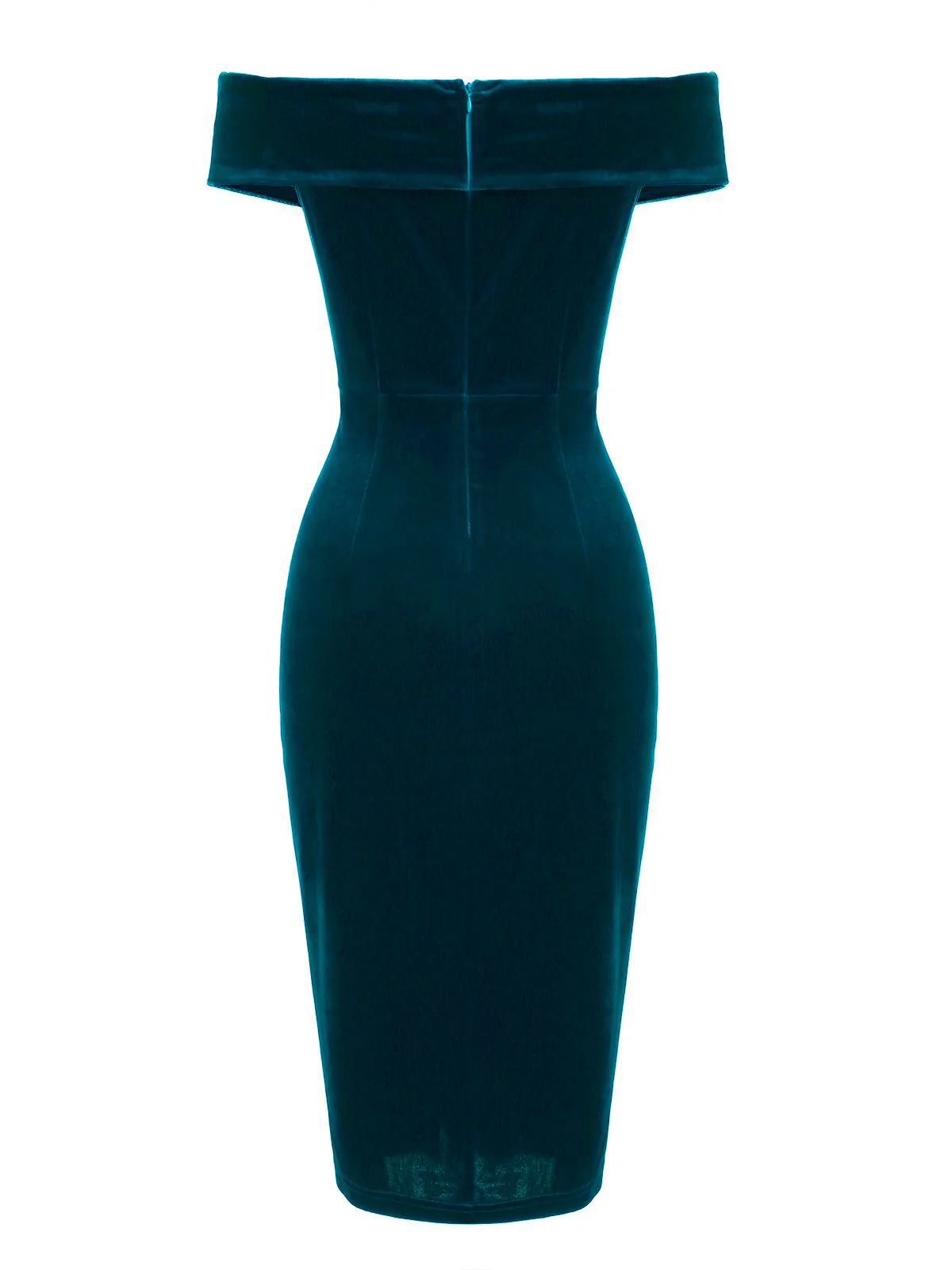 [Pre-Sale] 1960s Off Shoulder Velvet Bodycon Dress - Image 3