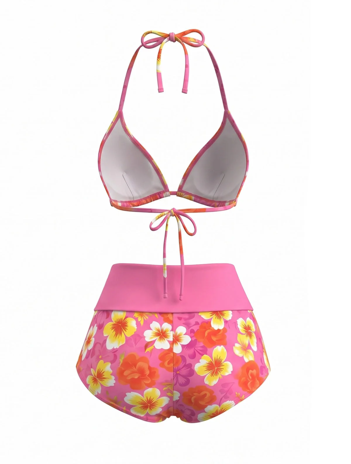 1980s Halter Floral Boy Short Bikini Set - Image 6