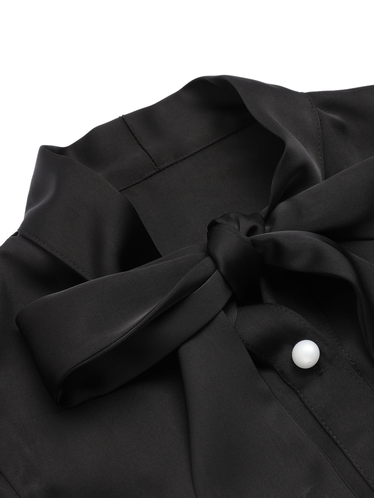 2PCS 1950s Black Solid Blouse & Suspender Skirt - Image 5