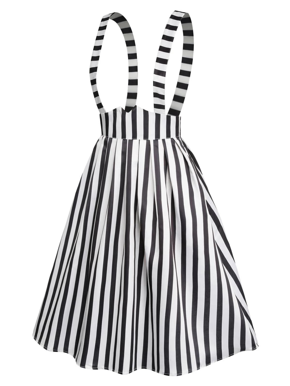 2PCS 1950s Black Solid Blouse & Suspender Skirt - Image 9
