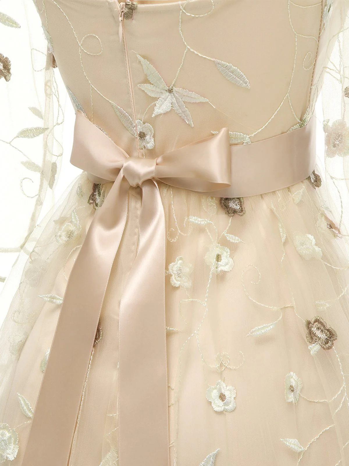 3/4 Sleeve 1950s Floral Embroidery Dress - Image 4