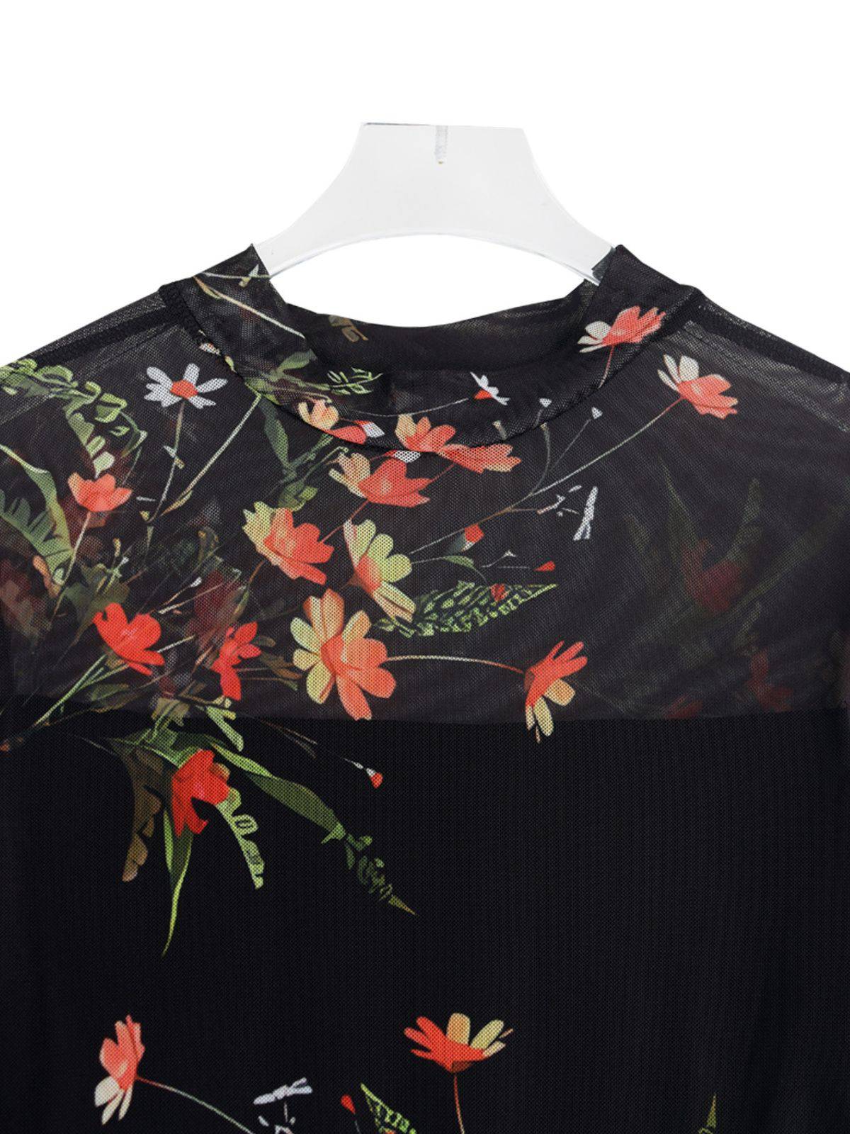 [Pre-Sale] Black 1930s Floral Mesh Ruffle Maxi Dress - Image 5