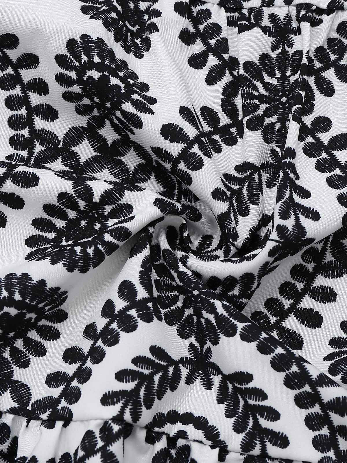 Black 1940s Lapel Tie-Waist Floral Sleeveless Dress - Image 6
