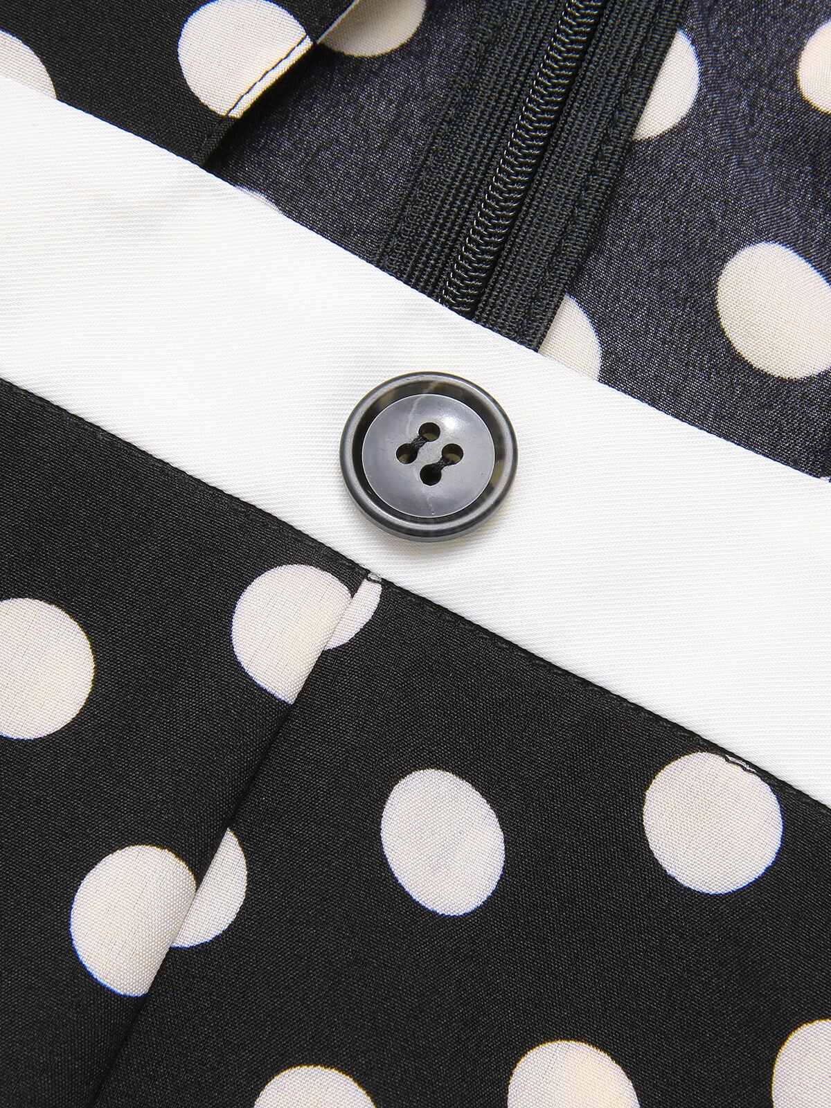 Black 1940s Polka Dots Cross Halter Jumpsuit - Image 7