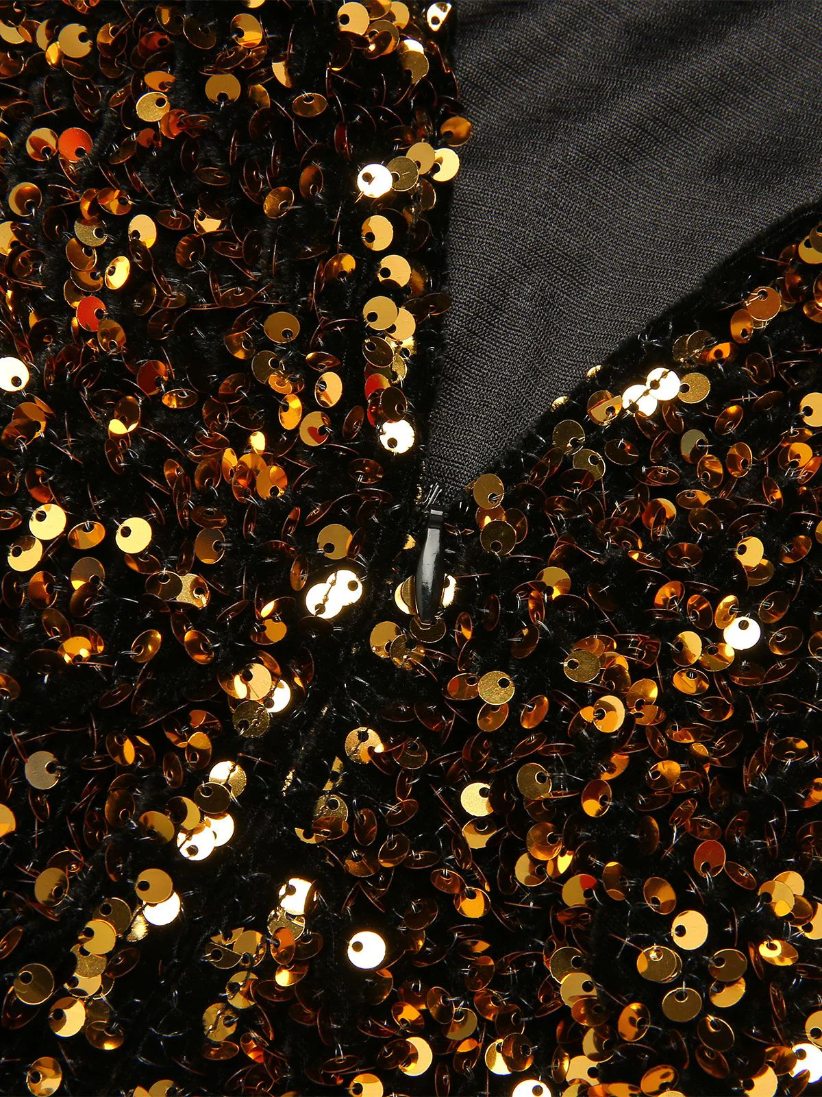 Black 1950s Gold Glitter Patchwork Dress - Image 6