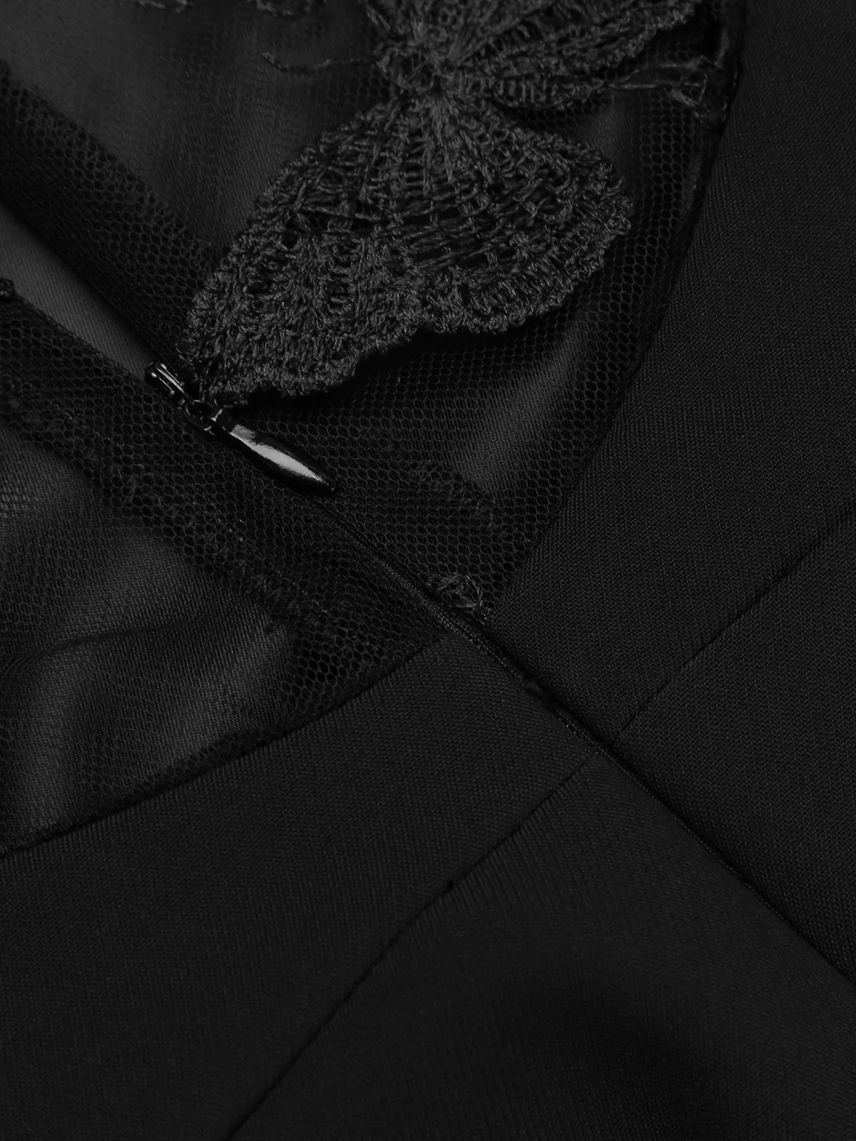 Black 1960s Butterfly Backless Pencil Dress - Image 11