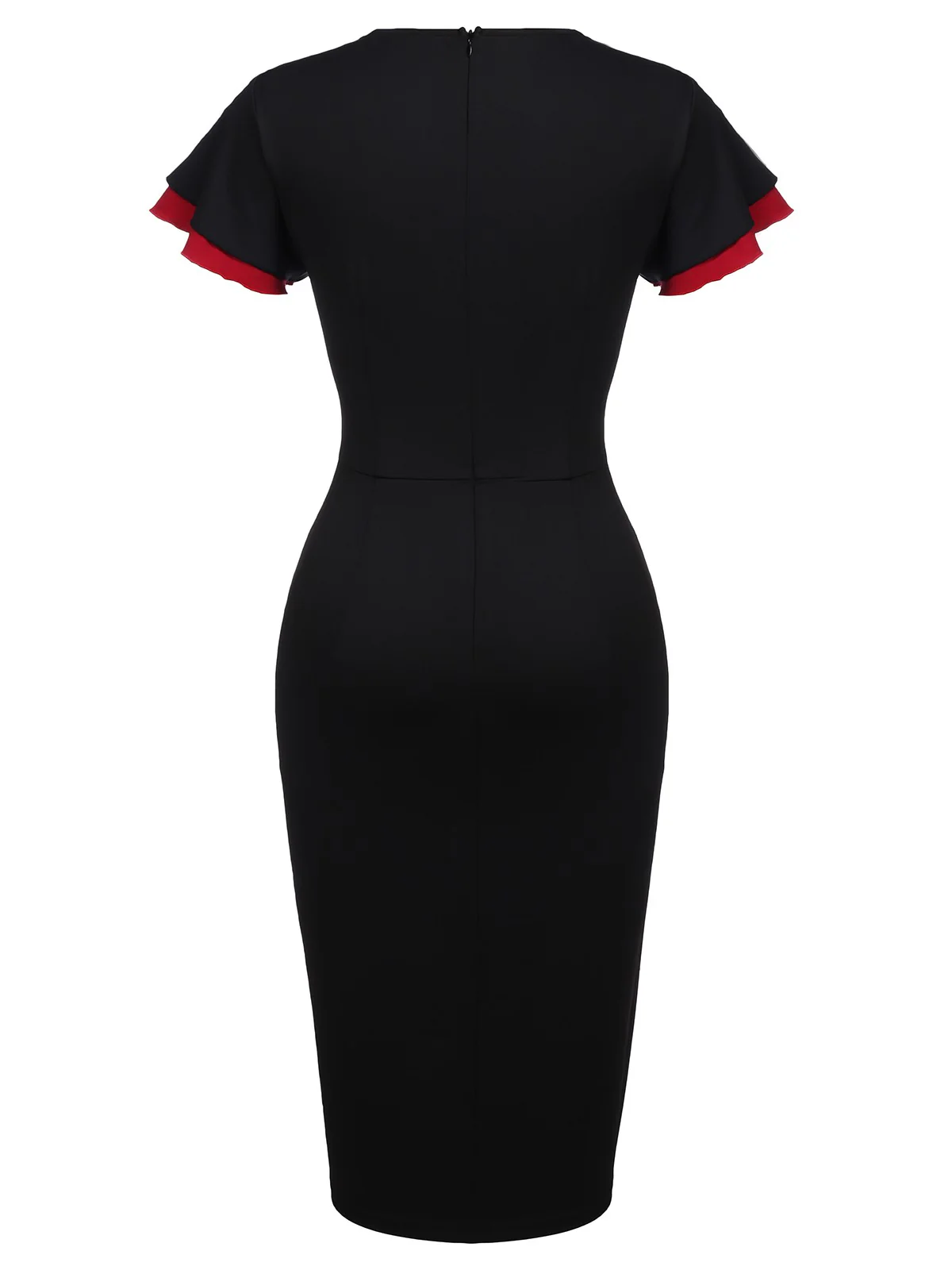 Black 1960s Button Slit Bodycon Dress - Image 6