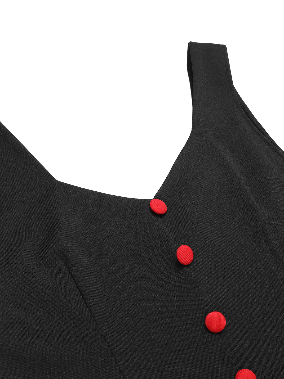 Black 1960s V-Neck Solid Bodycon Dress - Image 5