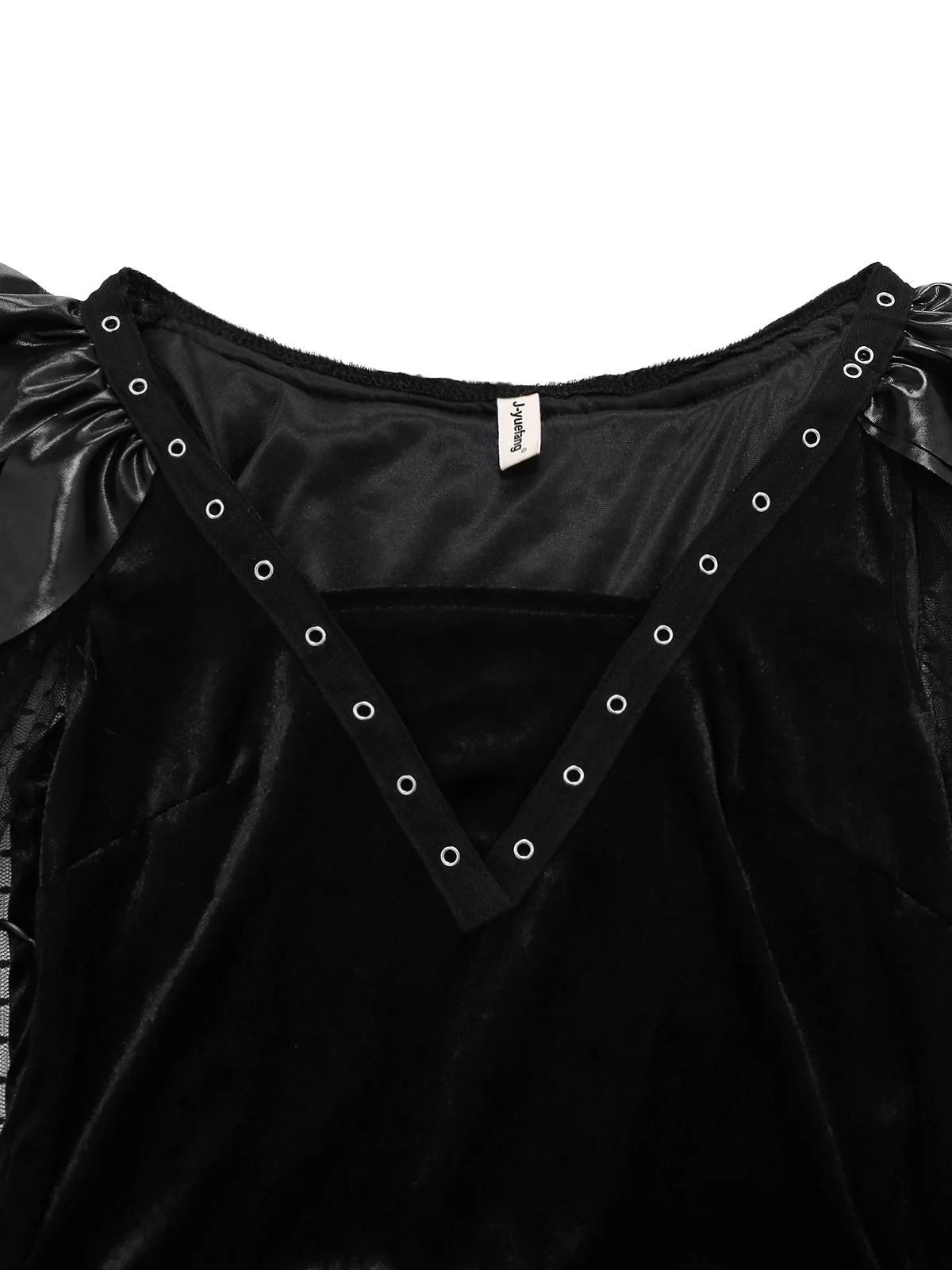 Black 1980s Devil Bat Punk Style Mesh Dress - Image 3