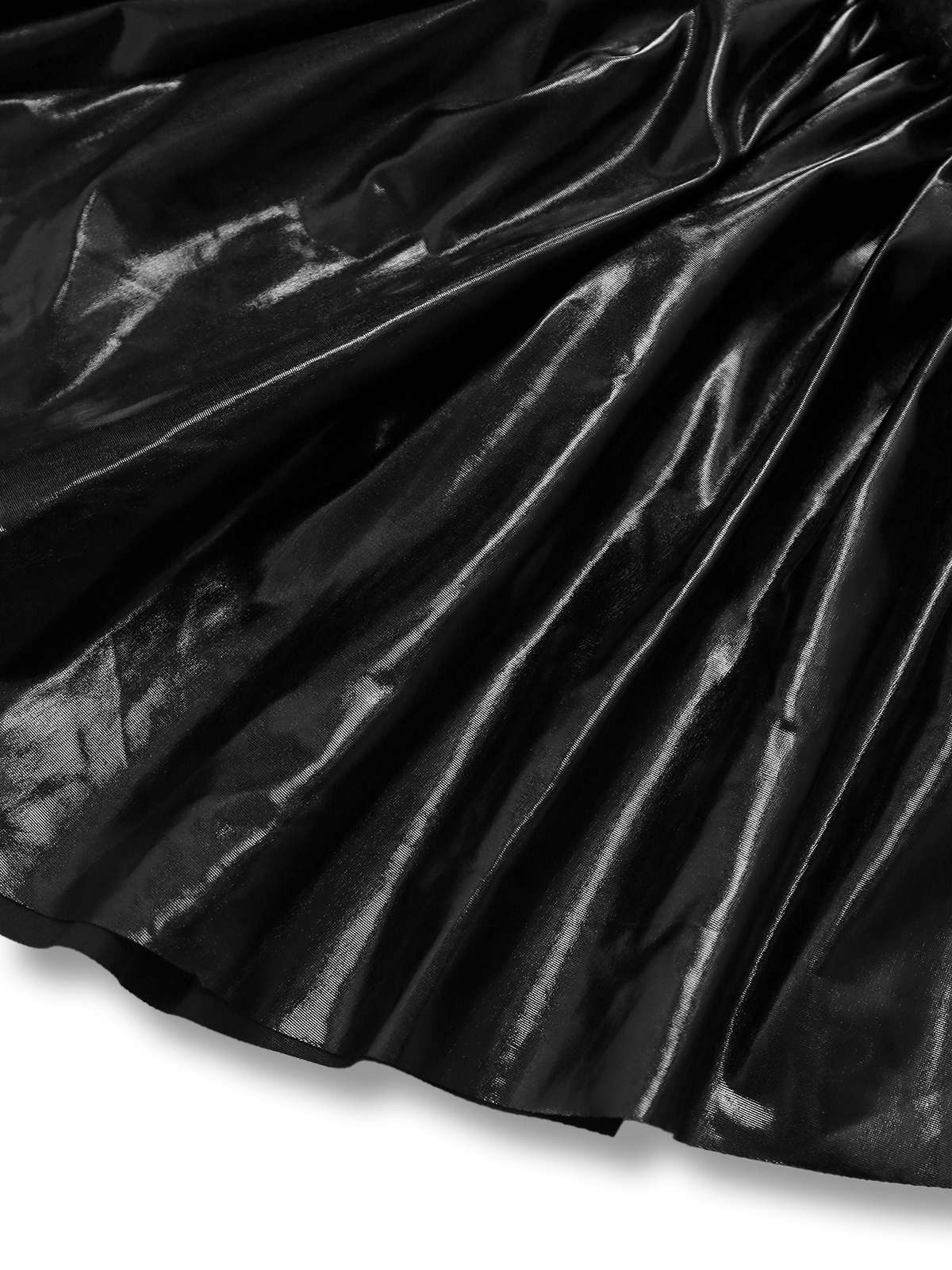 Black 1980s Devil Bat Punk Style Mesh Dress - Image 4