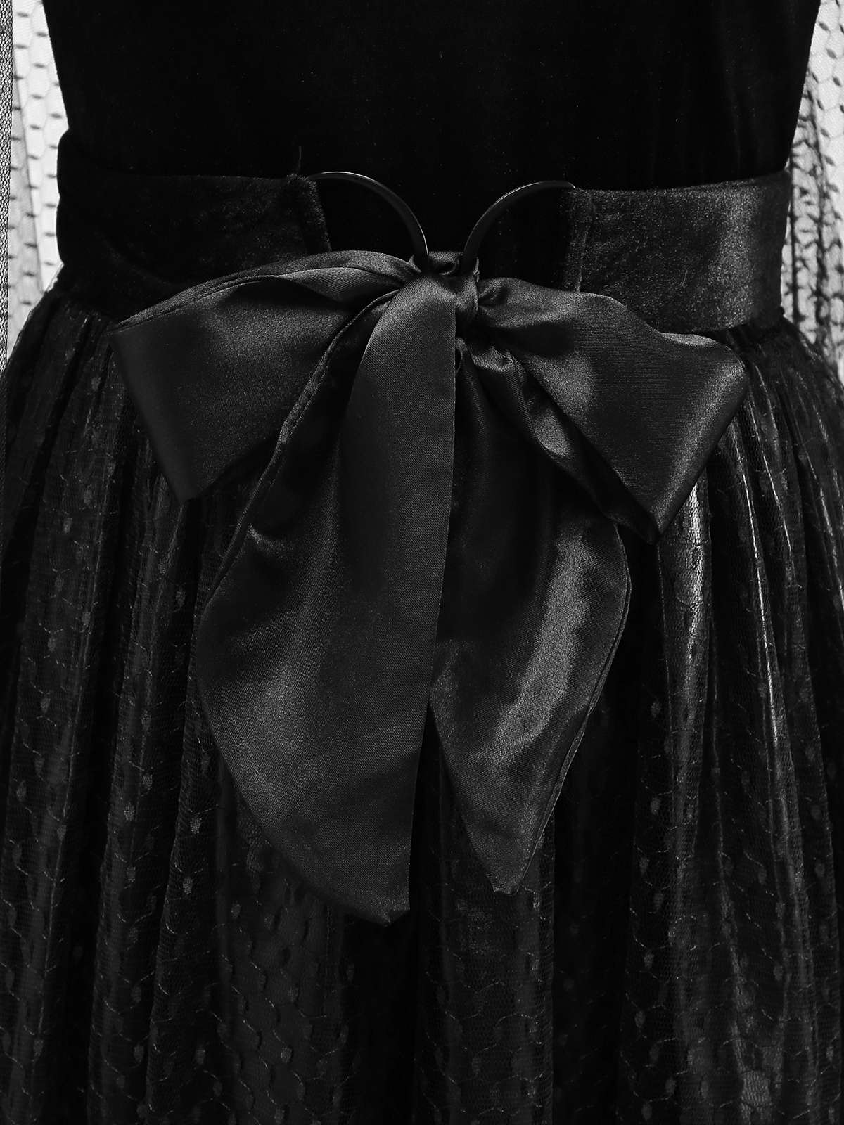 Black 1980s Devil Bat Punk Style Mesh Dress - Image 5