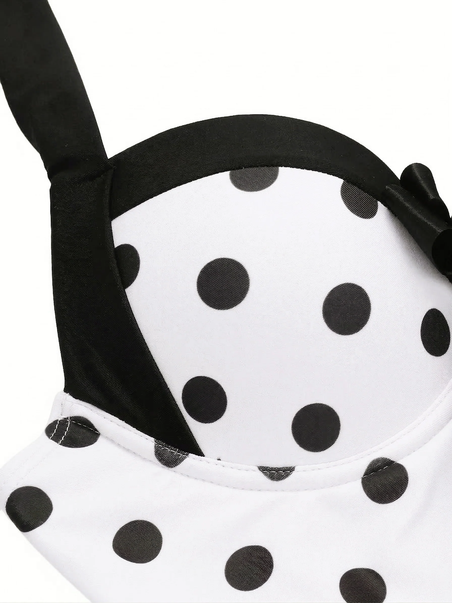 Pink 1940s Halter Polka Dots Bow One-Piece Swimsuit - Image 21