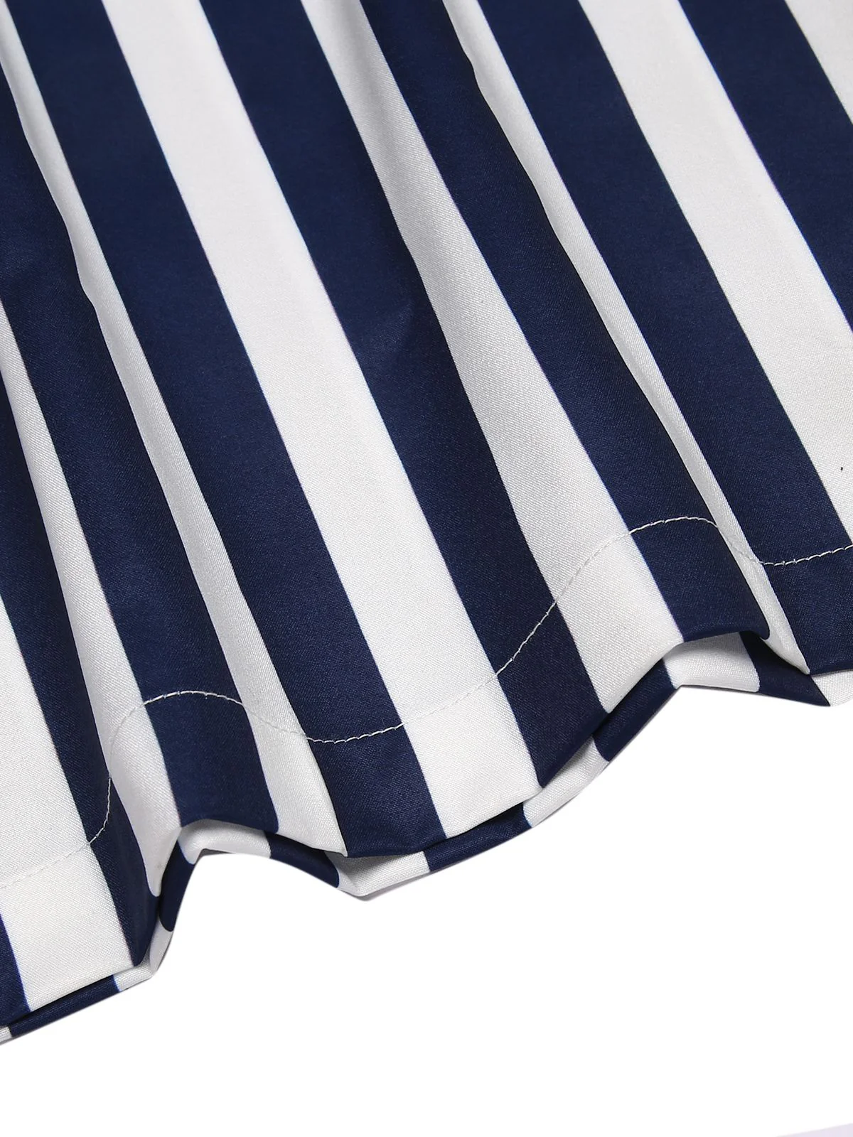 Blue 1930s Striped Ruffle Jumpsuit - Image 12