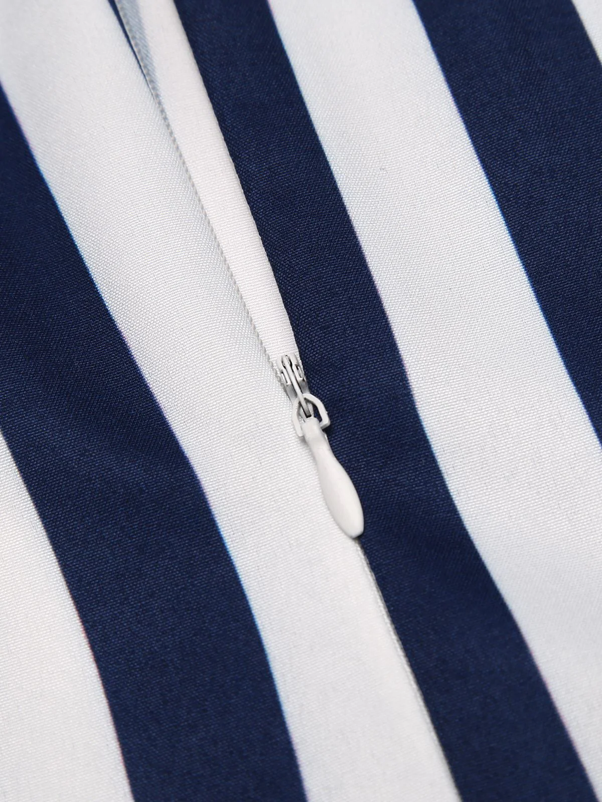 Blue 1930s Striped Ruffle Jumpsuit - Image 15