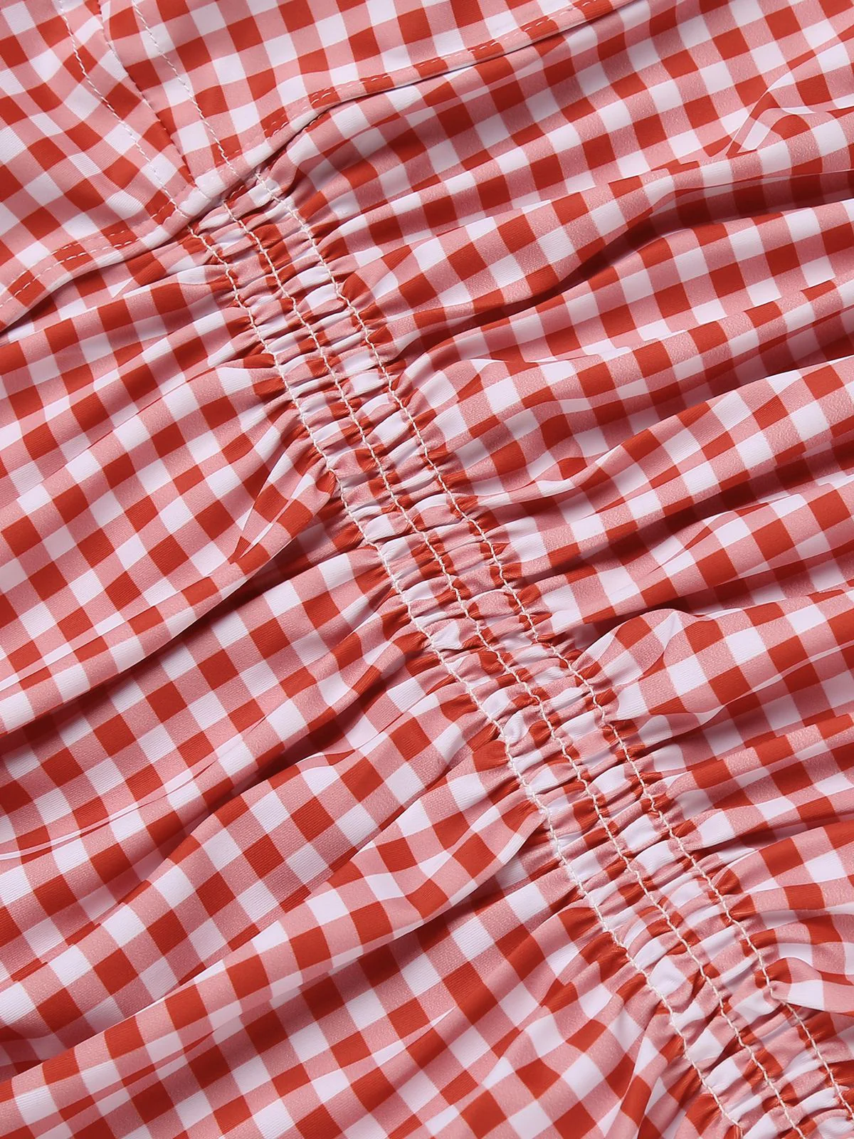 Gingham 1950s Halter Bowknot One-piece Swimsuit - Image 7