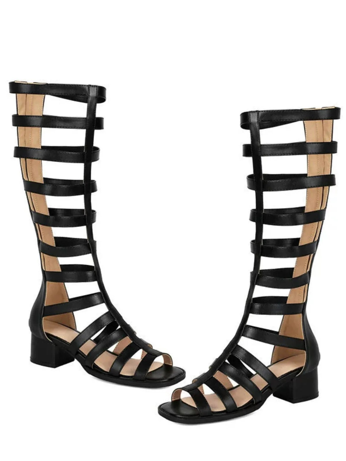 Cutout Mary Janes Block Heel Boots - Image 2