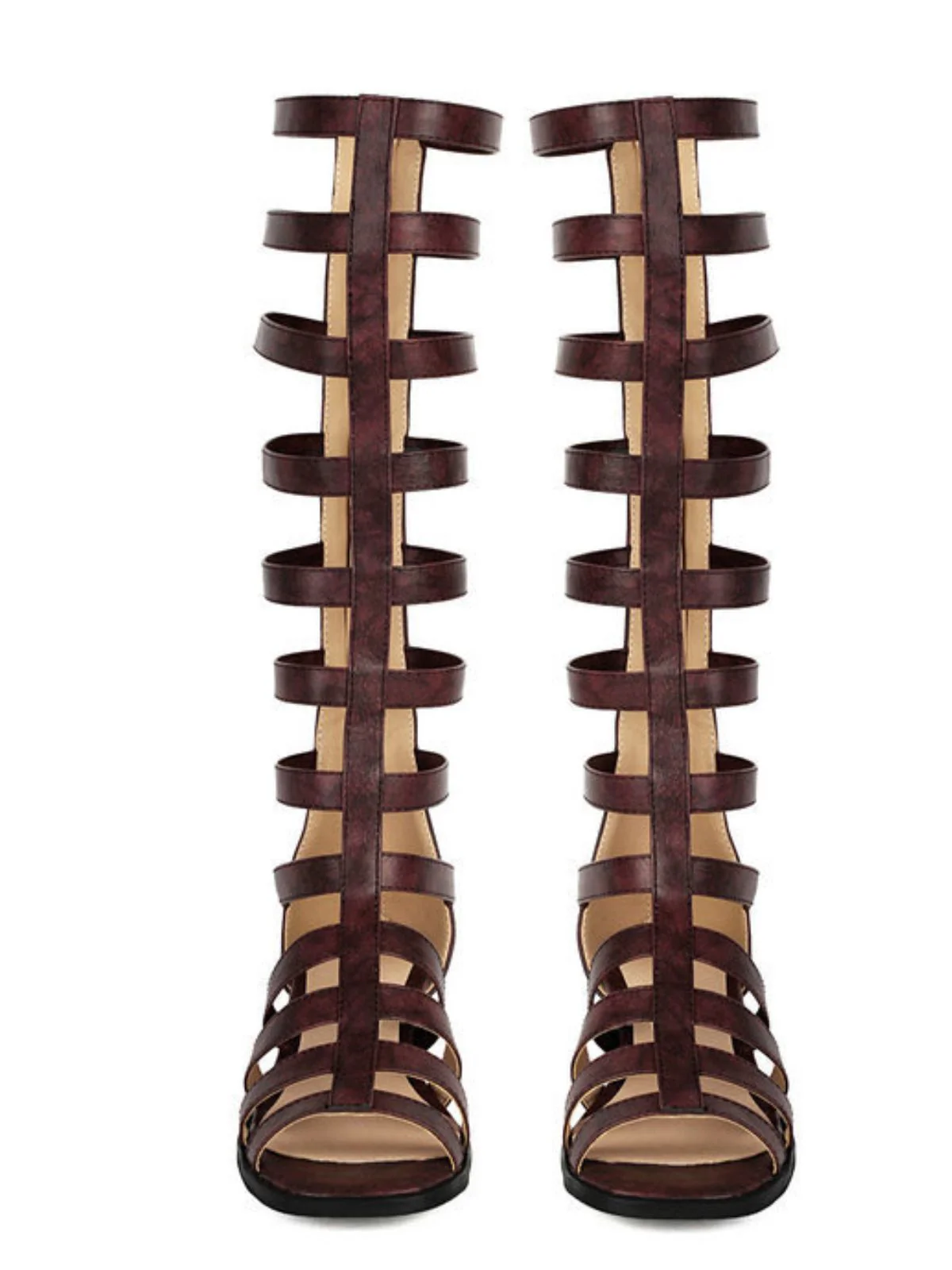 Cutout Mary Janes Block Heel Boots - Image 5