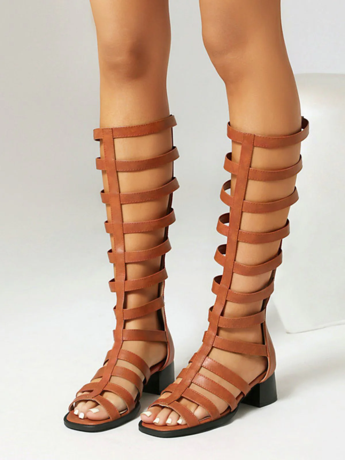 Cutout Mary Janes Block Heel Boots - Image 7