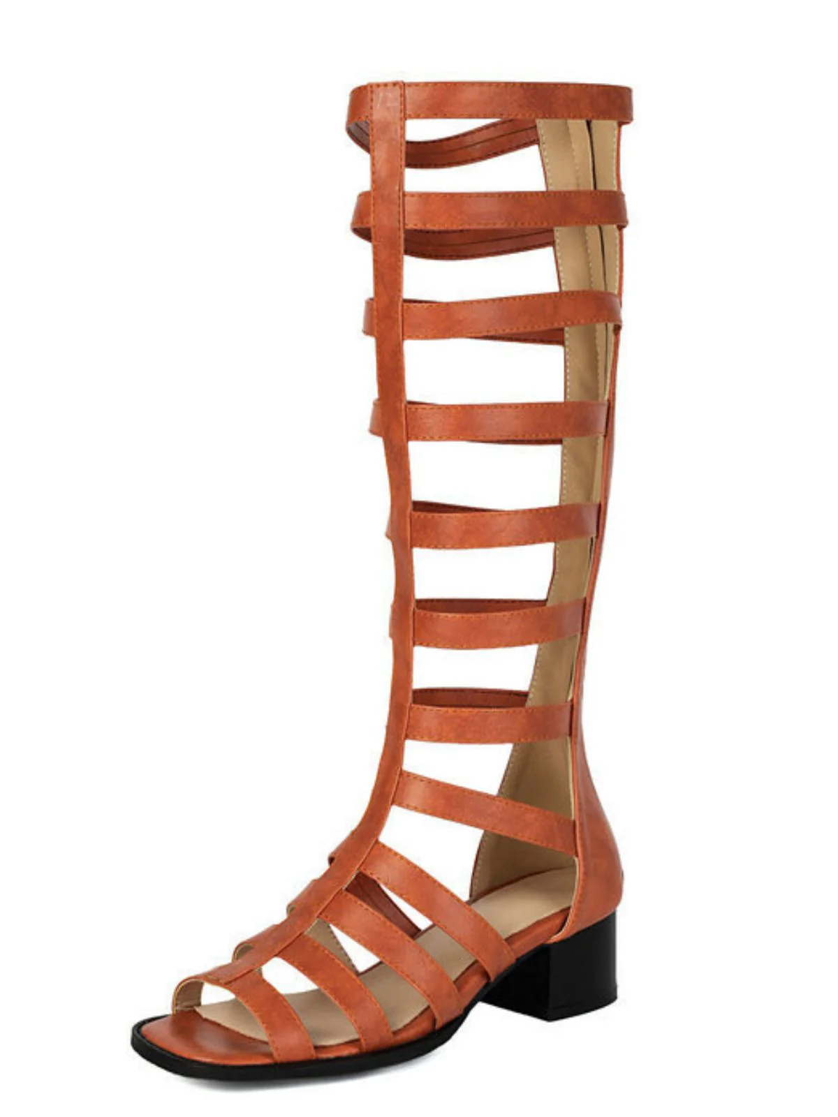 Cutout Mary Janes Block Heel Boots - Image 9