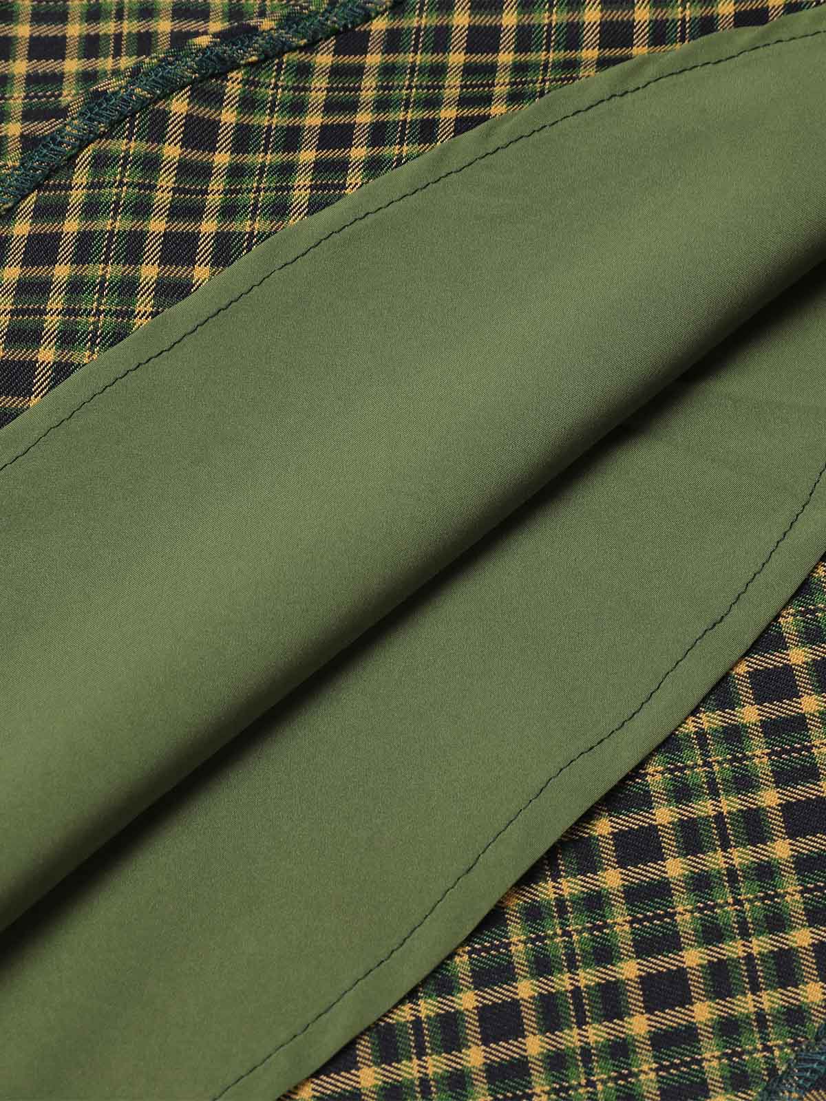 Dark Green 1950s Plaid Knitting Dress - Image 11