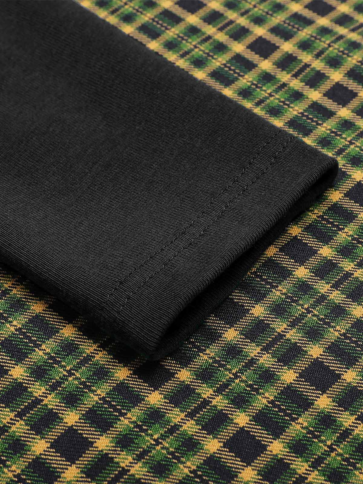 Dark Green 1950s Plaid Knitting Dress - Image 15