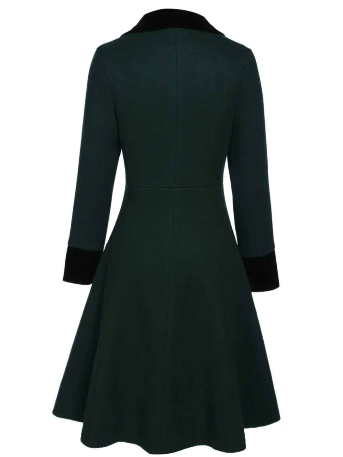 Dark Green 1940s Solid Button Coat - Image 11