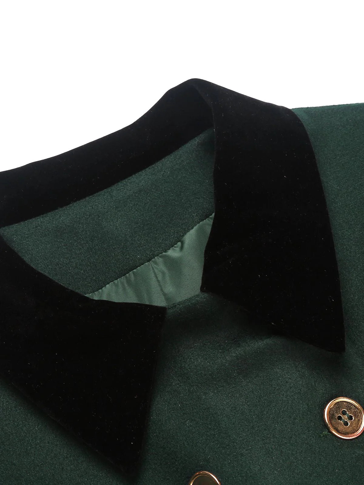 Dark Green 1940s Solid Button Coat - Image 15